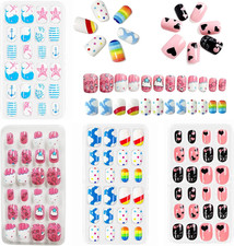96 Pieces Kids Fake Nails with