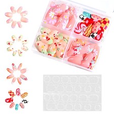 96 Pcs Kids Stick on Nails