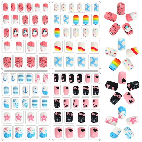 Pcs kids fake nails press - 96,