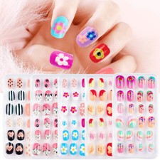 24Pcs Kids Fake Nails Makeup