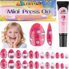 1 Pack Kid Fake Nail Kit, 24